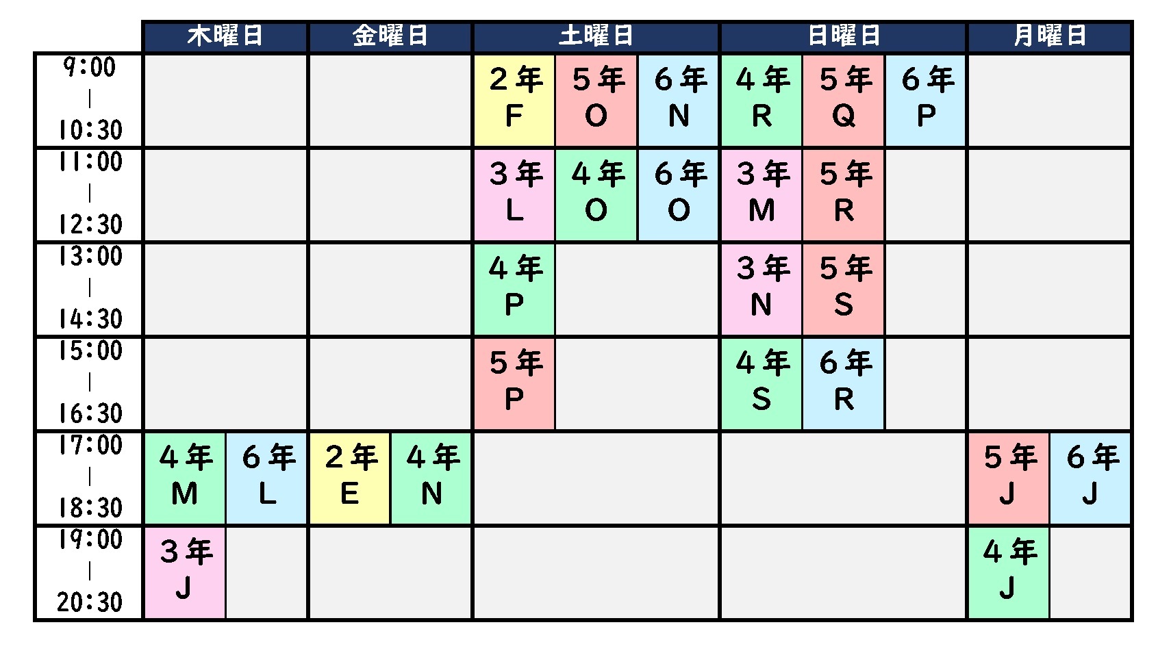 ベネッセ文章表現教室オンライン 第2週・4週目の時間割