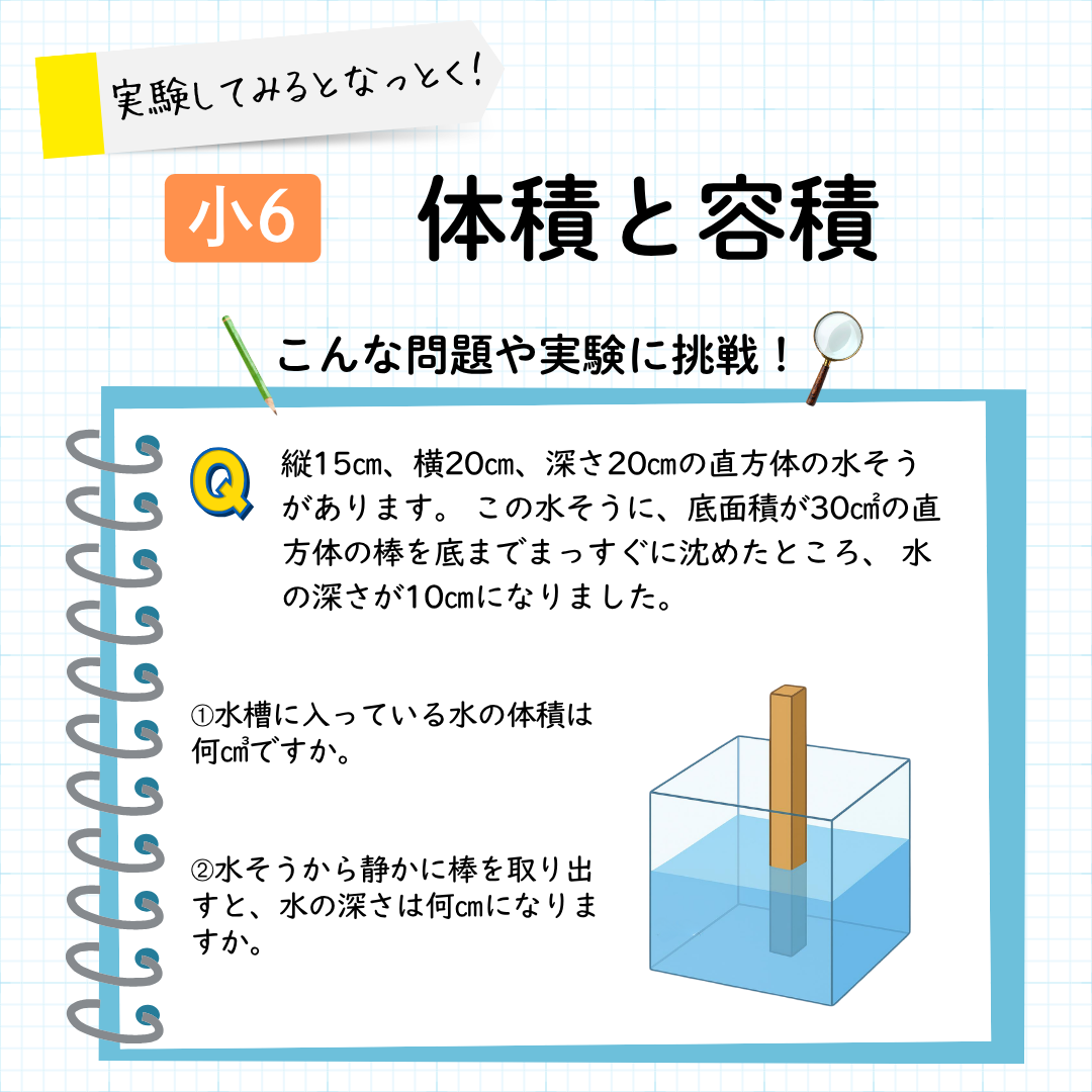中学受験の体積と容積の問題